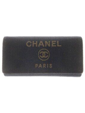 Chanel Deauville Bifold Wallet Navy Cotton Handbag